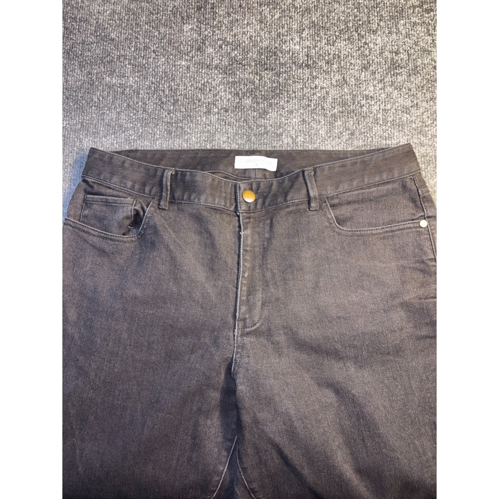 Coldwater Creek Bootcut Jeans Womens 12 Black Denim Stretch Dark Wash Low Waist - Picture 6 of 12